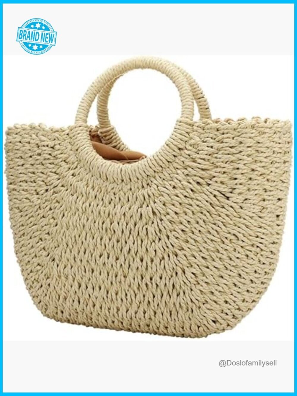 Natural Straw Handwoven Beach Hobo Tote Bag Large Capacity Travel Shoulder